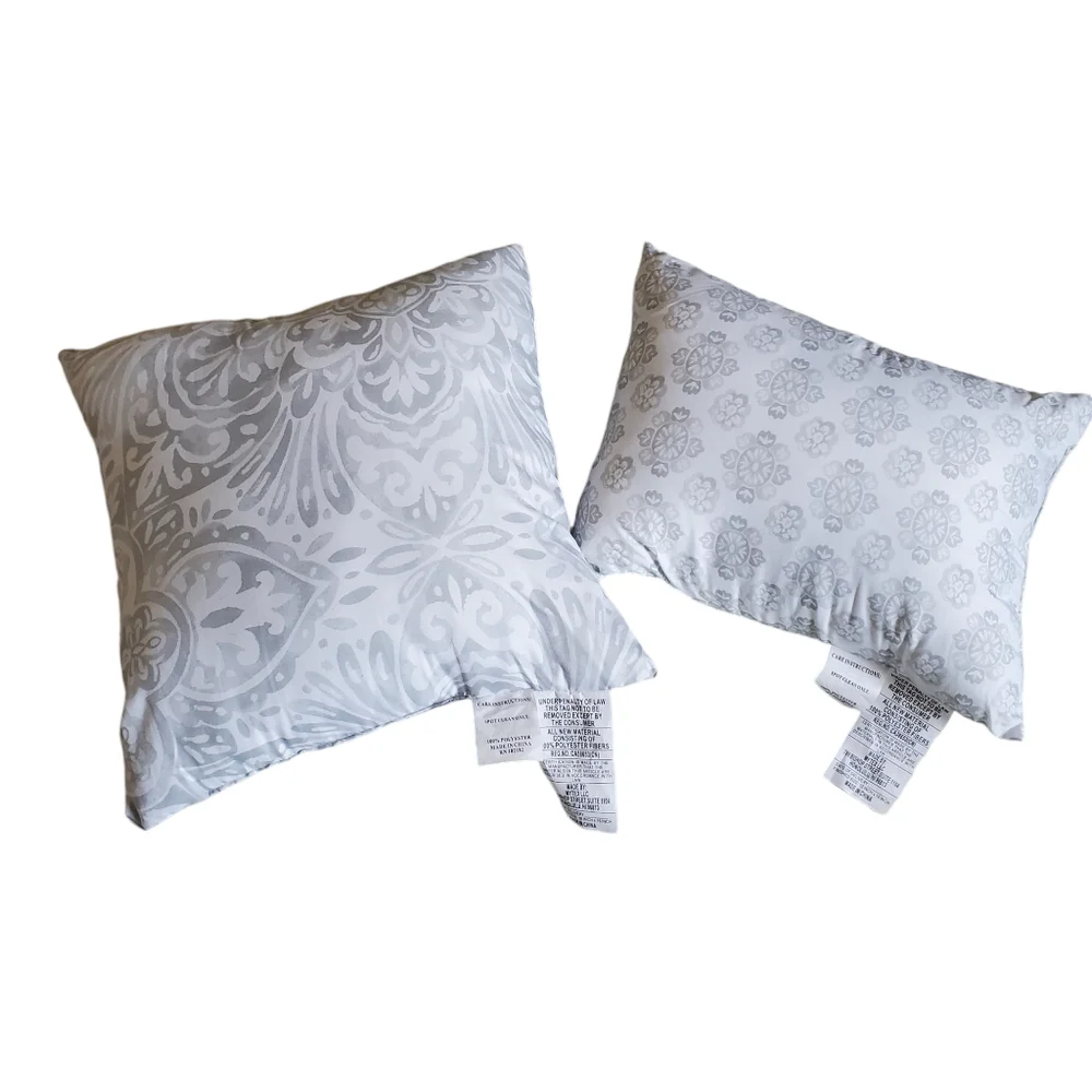 Two Accent Pillows Gray/ White Home Decor
